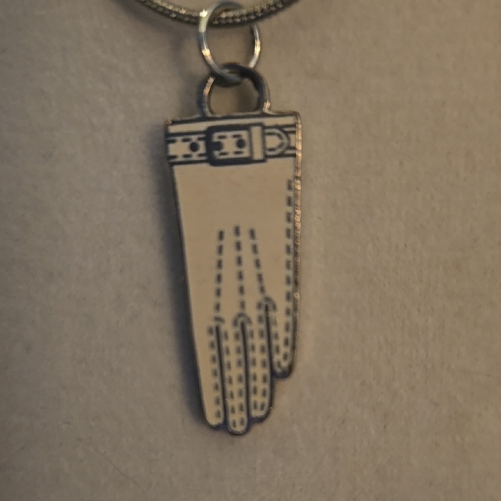 Coach White Glove Pendent On A 18" Silver Chain - Picture 2 of 3